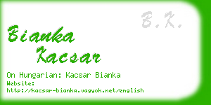 bianka kacsar business card